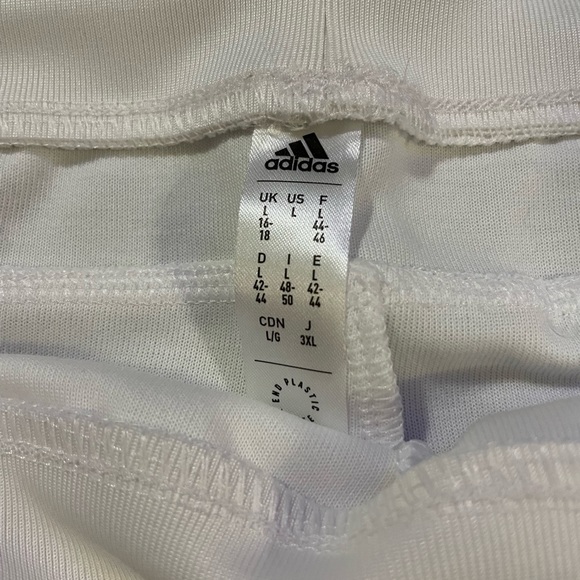 NWT ADIDAS Track Pant Women Large Athletic White kick flare Cropped ankle casual - Picture 8 of 11